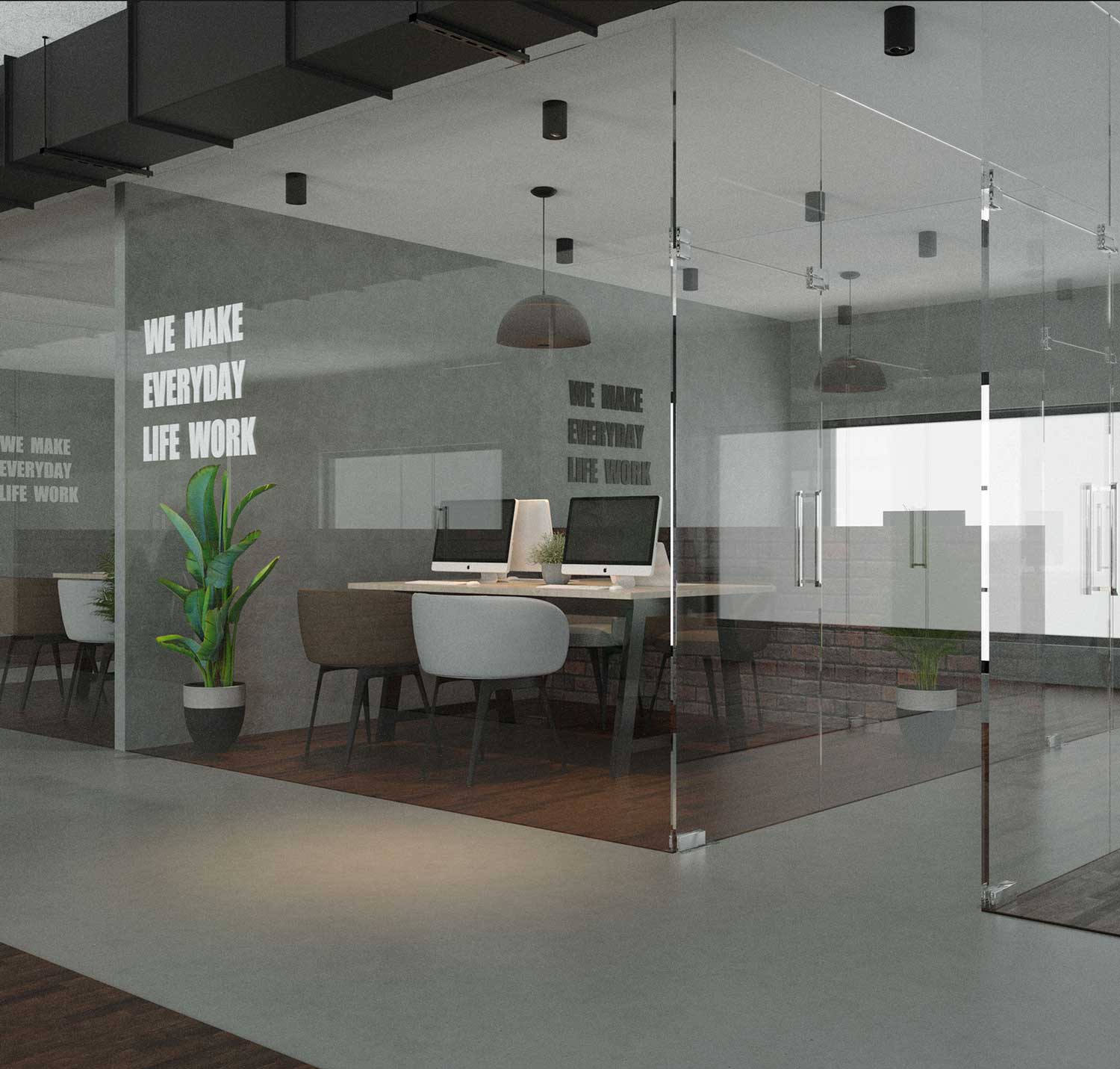Industrial Style Co Working Space Interior Design