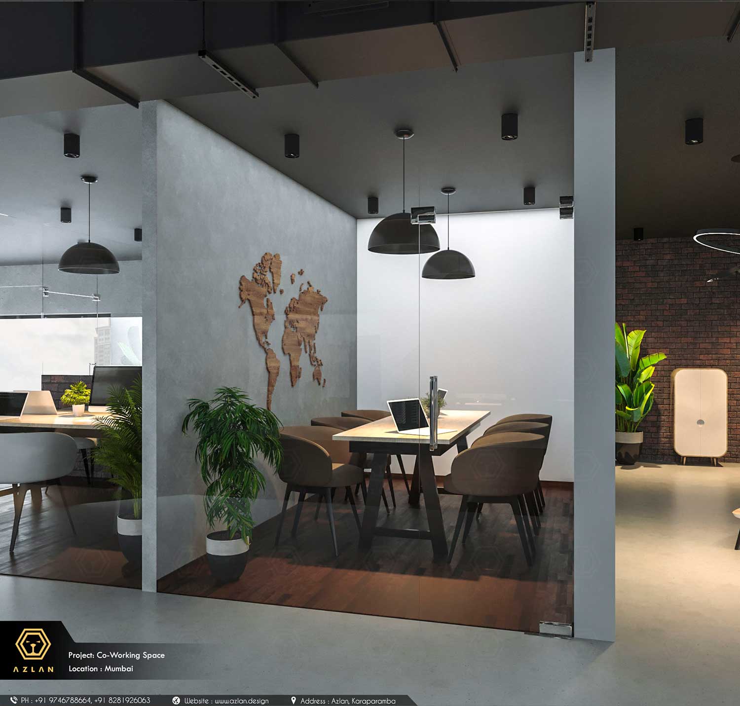 Industrial Style Co Working Space Interior Design